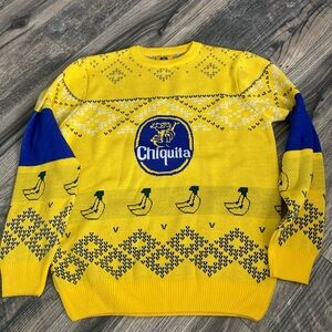 Yellow Sweater with Blue Accents